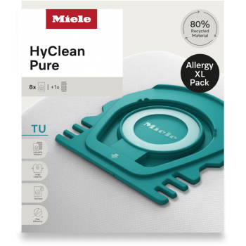 Miele TU Allergy XL HyClean Pure 8 stofzuigerzakken en een HEPA-filter